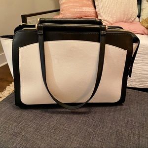 Black & White shoulder bag with laptop sleeve.